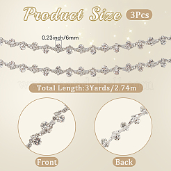 S-shaped Glass Rhinestone and Iron Cup Chains&nbsp;DIY-WH20032-25S-01