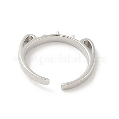 Brass Cup Peg Open Cuff Ring Settings&nbsp;KK-G518-06P-01