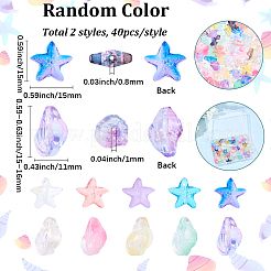 80Pcs 2 Styles Transparent Glass Beads&nbsp;GLAA-SC0003-31