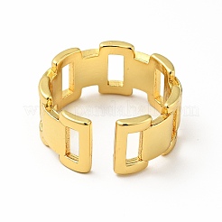 Brass Rectangle Open Cuff Ring for Men Women&nbsp;RJEW-A008-07G