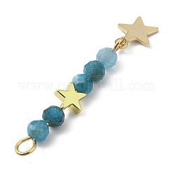 3Pcs 3 Styles Natural Apatite Faceted Round Beaded Pendants&nbsp;PALLOY-JF03604-05