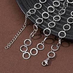 304 Stainless Steel 8MM Ring Link Chain Necklaces&nbsp;NJEW-P343-01B-P