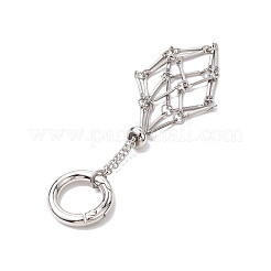 201 Stainless Steel Macrame Chain Pouch Empty Stone Holder Pendant Decoration&nbsp;HJEW-JM02293