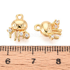 Brass Micro Pave Cubic Zirconia Charms&nbsp;KK-N263-101G