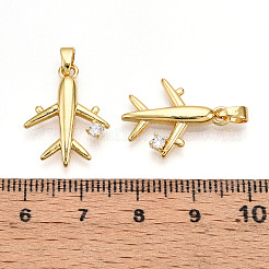 Brass Micro Pave Cubic Zirconia Pendants&nbsp;KK-T070-80G