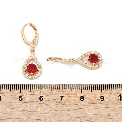 Brass Micro Pave Cubic Zirconia Leverback Earrings&nbsp;EJEW-K300-04G