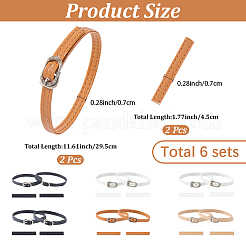 6 Pairs 6 Colors PU Leather Shoelaces&nbsp;DIY-CL0001-32