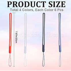 24Pcs 4 Colors Silicone Wrist Strap Hand Lanyard&nbsp;AJEW-GF0007-57