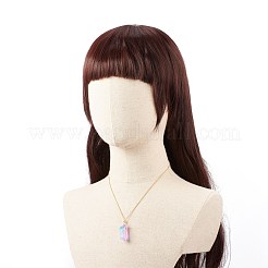 Natural Quartz Crystal Nugget Pendant Necklace&nbsp;NJEW-JN03940