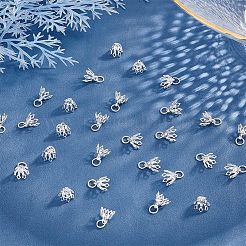 Brass Filigree Bead Cap Bails&nbsp;KK-HY0001-21