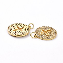 Brass Micro Pave Clear Cubic Zirconia Pendants&nbsp;ZIRC-L100-100G