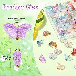 150Pcs 15 Colors Glass Charms&nbsp;PALLOY-CJ00040