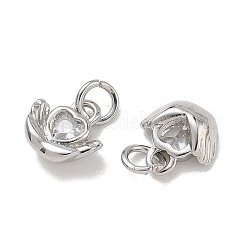 Brass Pave Clear Cubic Zirconia Charms&nbsp;CU-CBA6E4E-19P-E