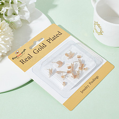 12Pcs Leaf Shape Brass Stud Earring Findings&nbsp;KK-BBC0011-57