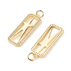 Brass Micro Pave Clear Cubic Zirconia Pendants&nbsp;ZIRC-P094-05G-RS