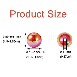 50Pcs UV Plating Rainbow Iridescent Acrylic Beads&nbsp;PACR-FP0001-05