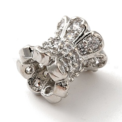 Brass Micro Pave Cubic Zirconia Beads&nbsp;KK-C072-07P