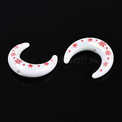 Christmas UV Plating Printed Opaque Acrylic Beads&nbsp;MACR-N018-07A