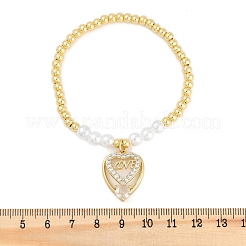 Brass Micro Pave Cubic Zirconia Charm Bracelets for Women&nbsp;LS-BJEW-M050-02G-03