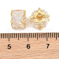Brass Pave Clear Cubic Zirconia Beads&nbsp;CU-CBAF71E-01G
