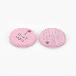 Spray Painted Alloy Charms for Valentine's Day&nbsp;PALLOY-Q433-027B-RS