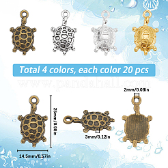 80Pcs 4 Colors Tibetan Style Alloy Pendants&nbsp;FIND-SC0007-33