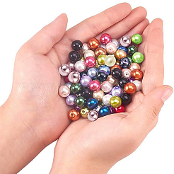Eco-Friendly Dyed Glass Pearl Round Beads&nbsp;HY-PH0011-01-10mm