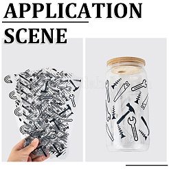 8Pcs 8 Styles PVC Plastic Waterproof Decorative Sticker Labels&nbsp;DIY-SP0004-93A