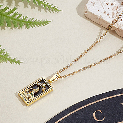 Brass with Cubic Zirconia Pendants Necklaces&nbsp;NJEW-LP0001-45D-G