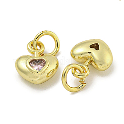Rack Plating Brass Micro Pave Cubic Zirconia Charms&nbsp;KK-E114-01G