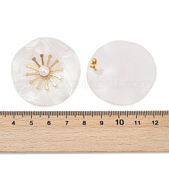 304 Stainless Steel ABS Imitation Pearl Stud Earrings for Women&nbsp;EJEW-M095-06G-02