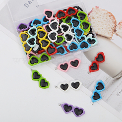 45Pcs 9 Colors Opaque Resin Pendants&nbsp;RESI-GL0001-06
