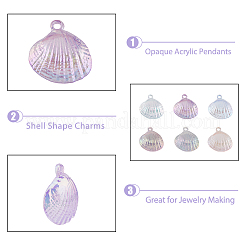84Pcs 6 Colors UV Plating Opaque Acrylic Pendants&nbsp;PACR-DC0001-02