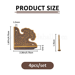 4Pcs Brass Box Corner Protectors&nbsp;FIND-FH0017-05AB