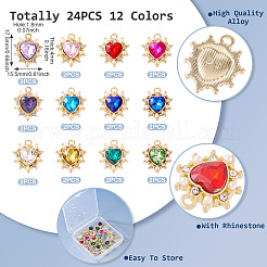 24Pcs 12 Style Golden Alloy Pendants&nbsp;FIND-TA0006-64
