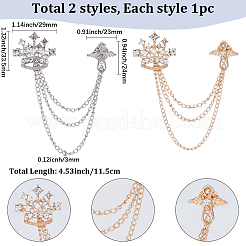 2Pcs 2 Colors Men's Alloy Brooch Lapel Pin&nbsp;JEWB-SP0001-07