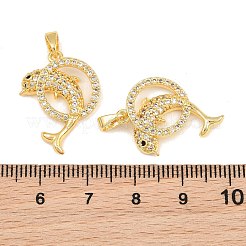 Brass Micro Pave Cubic Zirconia Pendants&nbsp;CU-CBA415D-09G-03