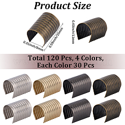 120Pcs 4 Colors Iron Folding Crimp Ends without Loop&nbsp;IFIN-CL0001-16
