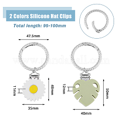 Daisy & Monstera Leaf Silicone Hat Clips&nbsp;DIY-AB00013