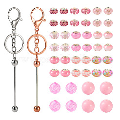 Valentine's Day DIY Beadable Keychain Making Kit&nbsp;DIY-TA0006-66