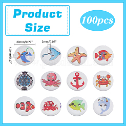 100Pcs 2-Hole Wood Buttons&nbsp;DIY-WH0899-112
