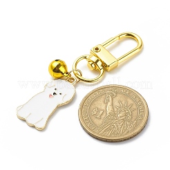 Enamel Dog Brass Bell Pendant Decorations&nbsp;HJEW-JM00810