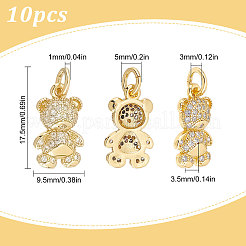 Brass Micro Pave Clear Cubic Zirconia Pendants&nbsp;ZIRC-SC0001-25