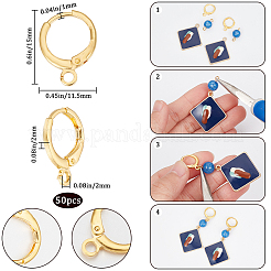 50Pcs Brass Leverback Earring Findings&nbsp;KK-SC0004-22G