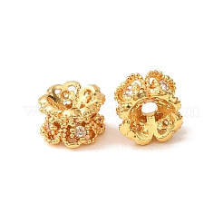 Brass Micro Pave Cubic Zirconia Beads&nbsp;CU-CBA54A3-02G-02