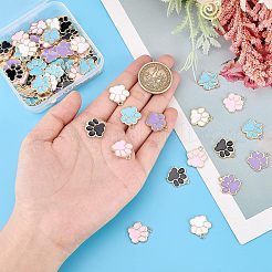 80Pcs 5 Colors Alloy Enamel Pendants&nbsp;ENAM-FH0001-35