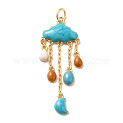 Rack Plating Brass Enamel Pendants&nbsp;KKB-M230-42G