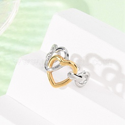 304 Stainless Steel Open Cuff Rings for Women&nbsp;RJEW-K321-01D