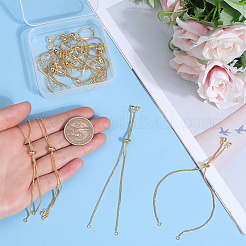 12Pcs Rack Plating Adjustable Brass Slider Bracelet Making&nbsp;KK-SP0001-80G