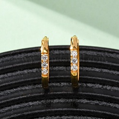 304 Stainless Steel Clear Cubic Zirconia Hoop Earrings&nbsp;EJEW-D331-18C-G